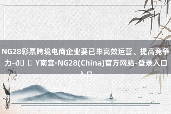 NG28彩票跨境电商企业要已毕高效运营、提高竞争力-🔥南宫·NG28(China)官方网站-登录入口