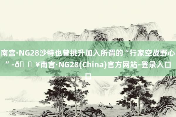 南宫·NG28沙特也曾挑升加入所谓的“行家空战野心”-🔥南宫·NG28(China)官方网站-登录入