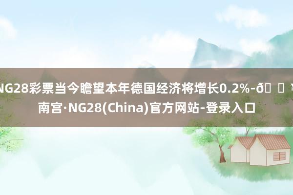 NG28彩票当今瞻望本年德国经济将增长0.2%-🔥南宫·NG28(China)官方网站-登录入口