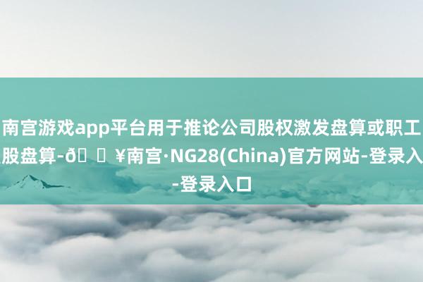 南宫游戏app平台用于推论公司股权激发盘算或职工握股盘算-🔥南宫·NG28(China)官方网站-登录入口