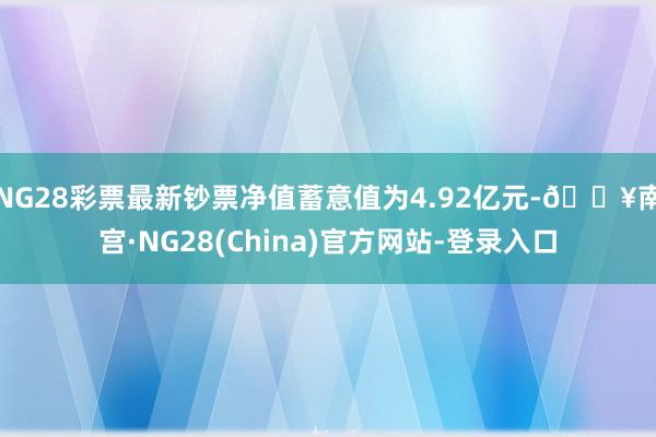 NG28彩票最新钞票净值蓄意值为4.92亿元-🔥南宫·NG28(China)官方网站-登录入口